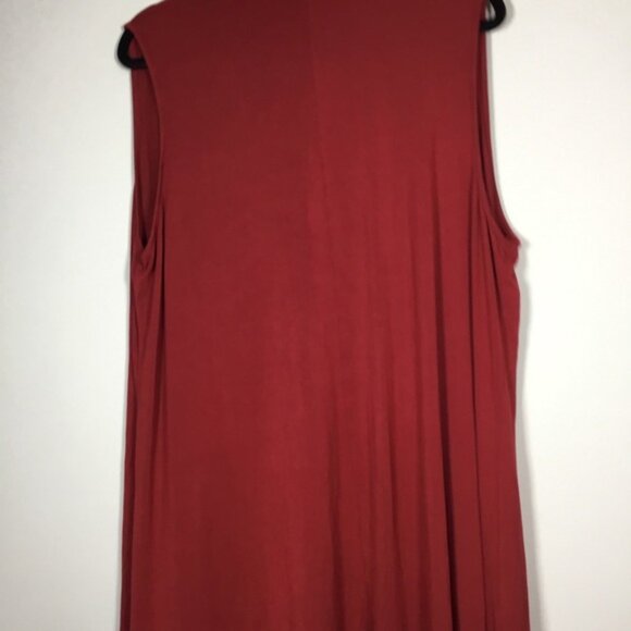 Red long asymmetrical duster vest open front hippie boho bohemian layering XL - Picture 5 of 8